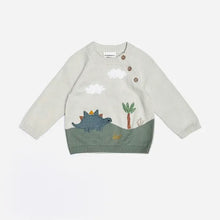 Load image into Gallery viewer, Dino Applique Button Baby Pullover Sweater
