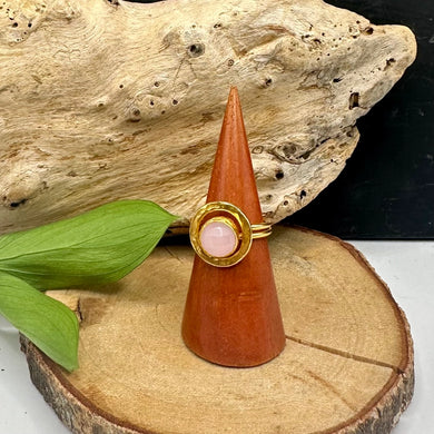 Double Circle Rings In Rose Quartz - Indie Indie Bang! Bang!