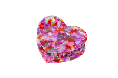 Pink Confetti Heart Hair Claw - Indie Indie Bang! Bang!