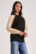 Load image into Gallery viewer, Black/Natural Crewneck Sweater | Elan - Indie Indie Bang! Bang!