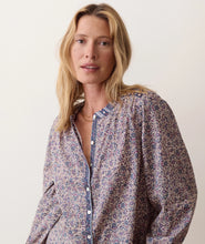 Load image into Gallery viewer, Vivian Button Through Blouse with Blue Floral - Marine Layer