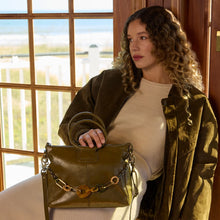 Load image into Gallery viewer, HOBO | Sheila Medium Satchel with Charm in Polished Leather - Olive Veil - Indie Indie Bang! Bang!