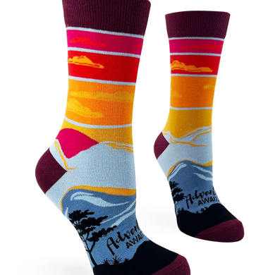 Adventure Awaits Women's Crew Socks - Indie Indie Bang! Bang!