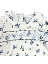 Load image into Gallery viewer, Floral Smocked Pointelle Knit Baby Footie (Organic Cotton) - Indie Indie Bang! Bang!