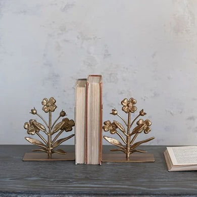 Gold Metal Flower Bookends - Indie Indie Bang! Bang!