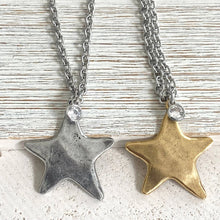Load image into Gallery viewer, Silver or Gold Star CZ Layering Necklace - Indie Indie Bang! Bang!