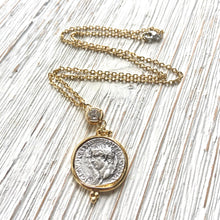 Load image into Gallery viewer, Greek Coin CZ Layering Necklace - Indie Indie Bang! Bang!