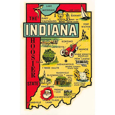 Hoosier State Map Magnet Or Sticker - Indie Indie Bang! Bang!