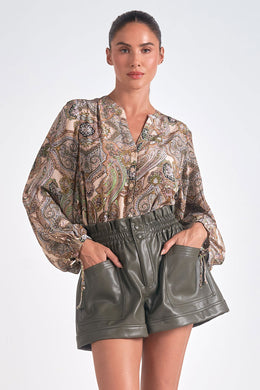 Warm Paisley Button Down Top - Indie Indie Bang! Bang!