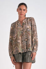 Load image into Gallery viewer, Warm Paisley Button Down Top - Indie Indie Bang! Bang!