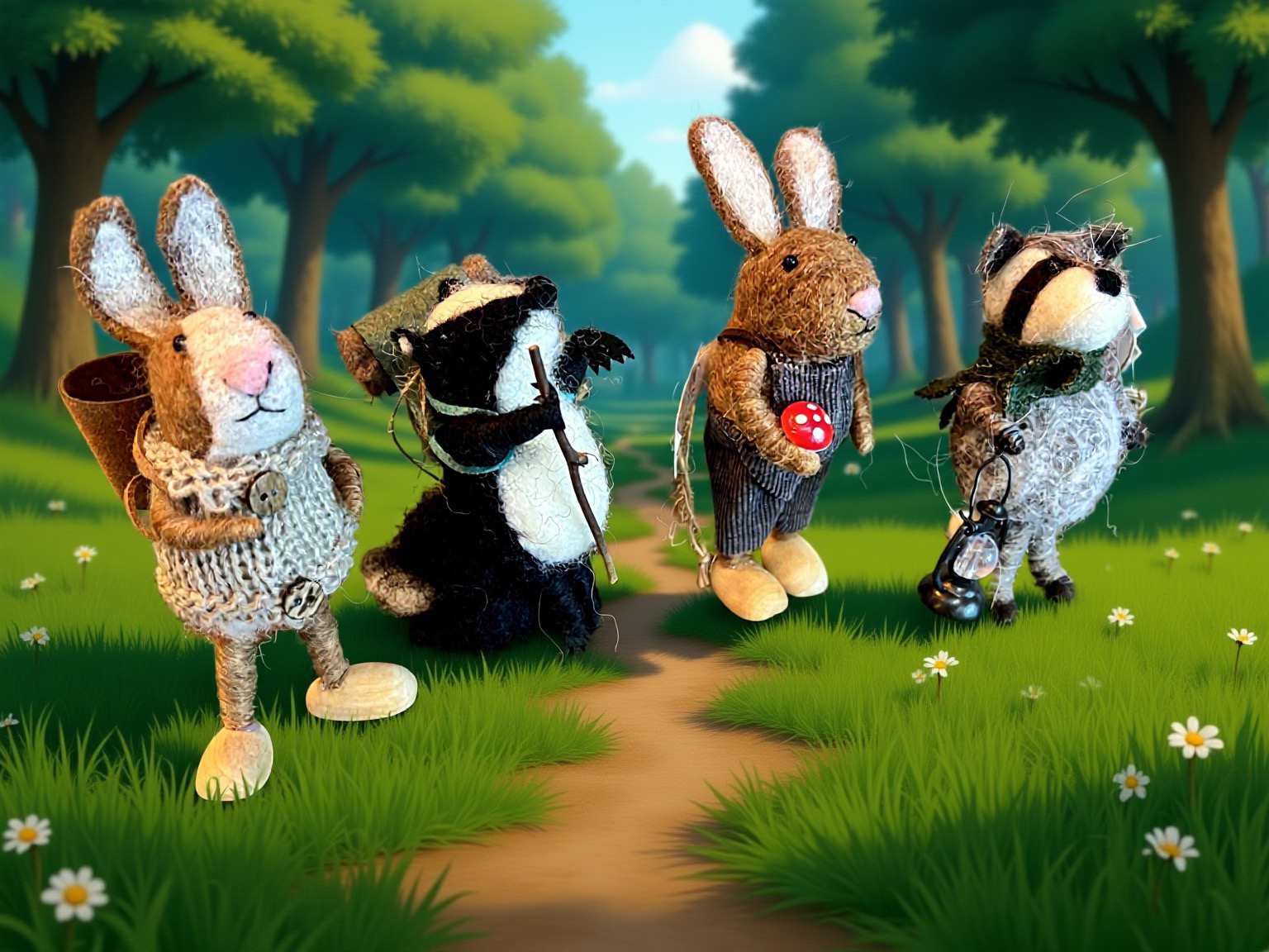 Wool Felt Forest Animal Ornaments - Thumbnail 3