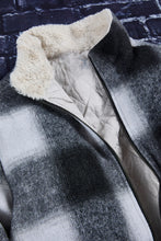 Load image into Gallery viewer, Gangster Black Plaid Jacket with Faux Fur Collar