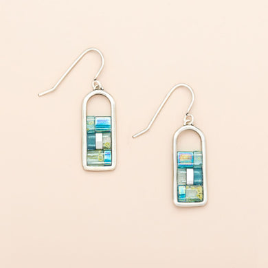 Good Karma Miyuki Frame Earrings- Marine/Silver - Indie Indie Bang! Bang!
