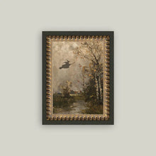 Load image into Gallery viewer, Flying Witch Landscape Framed Antique Art