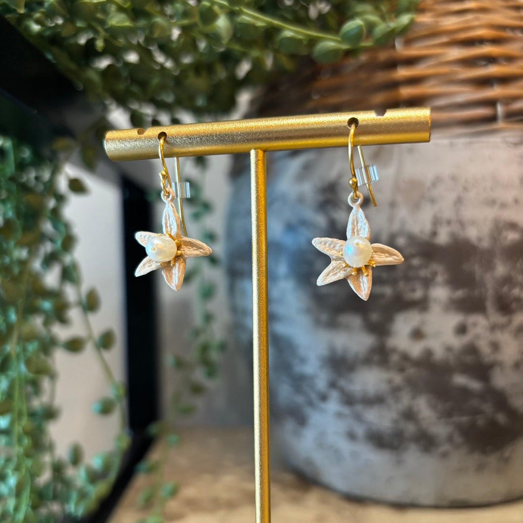 Michael Michaud Orange Blossom Flower Wire Earrings - Indie Indie Bang! Bang!