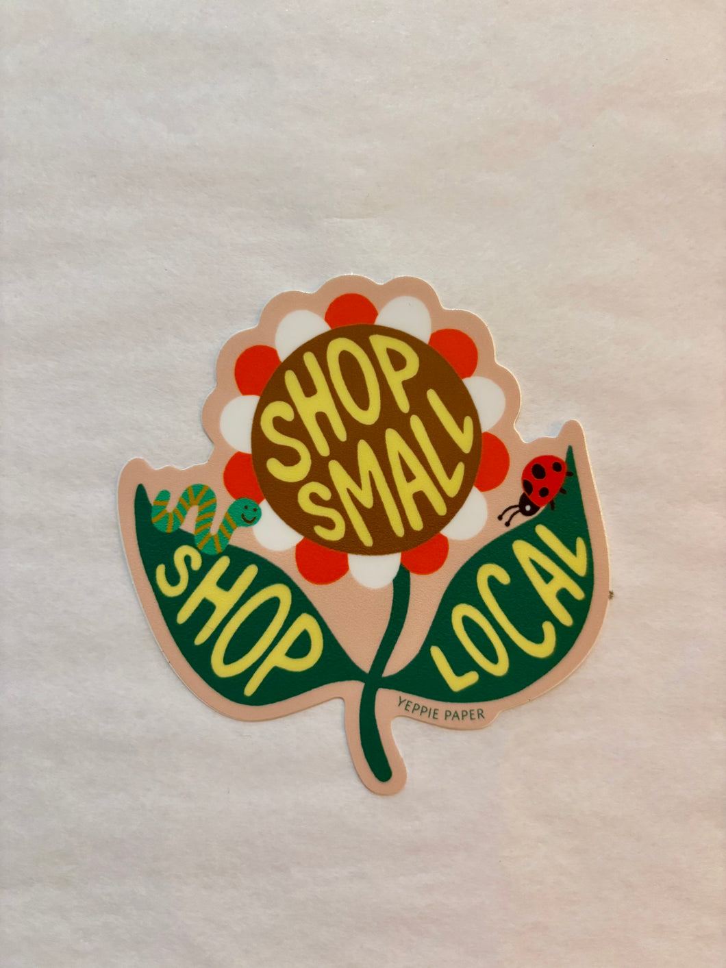 Shop Small Shop Local Flower Sticker - Indie Indie Bang! Bang!