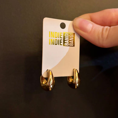 Huggie Chunky Gold Earrings - Indie Indie Bang! Bang!