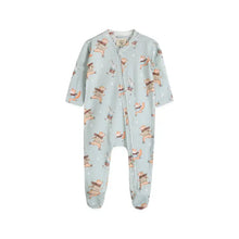 Load image into Gallery viewer, Ice Skaters Baby Zippered Footie (Organic Cotton) - Indie Indie Bang! Bang!