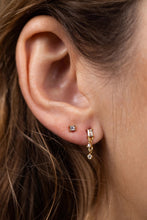 Load image into Gallery viewer, Mini Baguette Drop White CZ Earrings