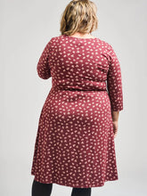 Load image into Gallery viewer, Callie Long Sleeve Wrap Dress Burgundy Bouquet - Indie Indie Bang! Bang!