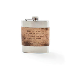 Load image into Gallery viewer, Brown Leather Quote Flasks - Indie Indie Bang! Bang!