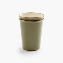 Load image into Gallery viewer, Enamel 2-Tone Tall Cup Set - Olive - Indie Indie Bang! Bang!