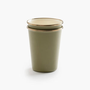 Enamel 2-Tone Tall Cup Set - Olive - Indie Indie Bang! Bang!