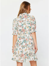 Load image into Gallery viewer, Floral Printed Short Sleeve Button Down Dress with Belt - Indie Indie Bang! Bang!