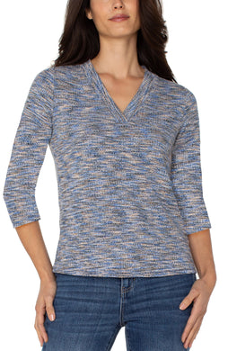 3/4 Sleeve V-neck Knit Tee - Indie Indie Bang! Bang!