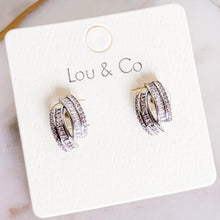 Load image into Gallery viewer, 14k Gold CZ Ribbon Earrings - Indie Indie Bang! Bang!