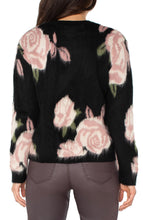 Load image into Gallery viewer, Black Floral Crew Neck Sweater