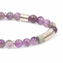 Load image into Gallery viewer, Intermix Stone Stacking Amethyst Stone Bracelet - Stone of Protection