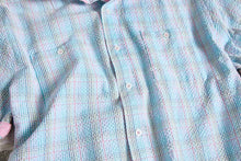Load image into Gallery viewer, Spring Plaid Seersucker Shirt With Two Pocket - Indie Indie Bang! Bang!
