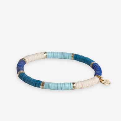 Grace Gold Color Block Stretch Bracelet - Blue