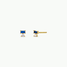 Load image into Gallery viewer, Sapphire Double Stud Stack Earrings