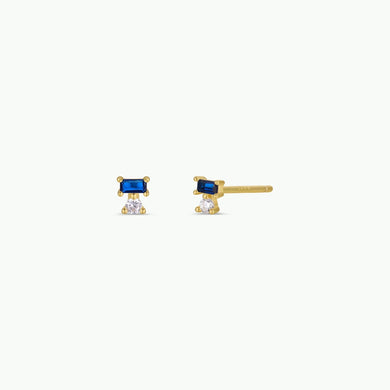 Sapphire Double Stud Stack Earrings