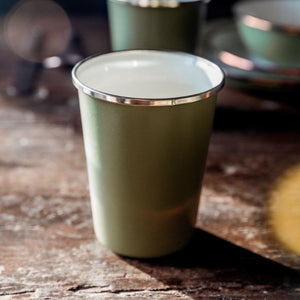 Enamel 2-Tone Tall Cup Set - Olive - Indie Indie Bang! Bang!