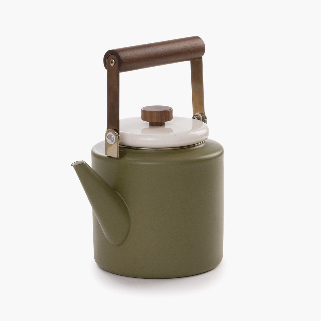 Enamel 2-Tone Kettle - Olive - Indie Indie Bang! Bang!