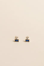 Load image into Gallery viewer, Sapphire Double Stud Stack Earrings