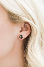 Load image into Gallery viewer, Black Druzy Prong Earring