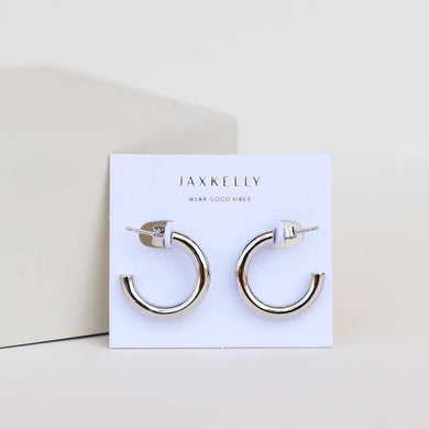 Everyday Silver Hoop Earrings - Medium - Indie Indie Bang! Bang!