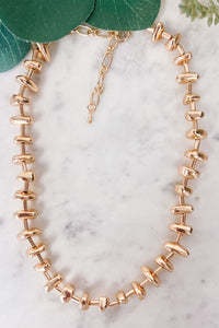 Chunky Beaded Necklace - Gold