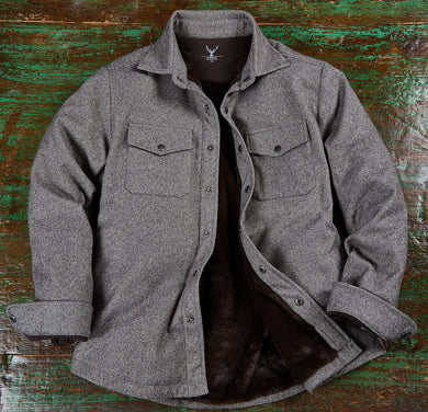 Solid Twill Mink Shirt Button Jacket - Brown or Black