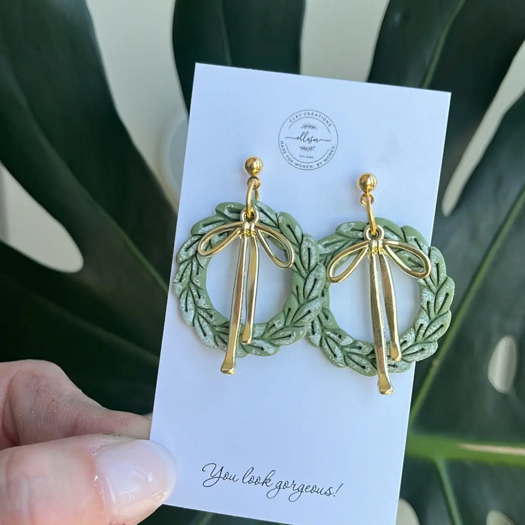 Christmas Wreath Earrings - Indie Indie Bang! Bang!