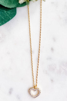 CZ Golden Heart Necklace