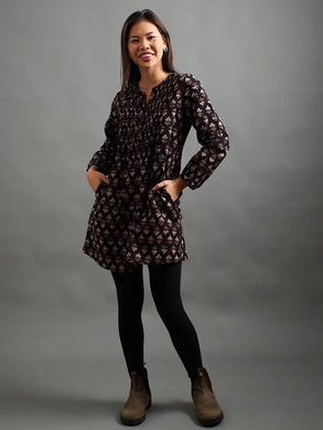 Victoria Black Blossom Tunic Dress - Indie Indie Bang! Bang!