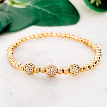 Load image into Gallery viewer, Triple Pave' Stainless Steel 3mm Bracelet - Gold or Silver - Indie Indie Bang! Bang!