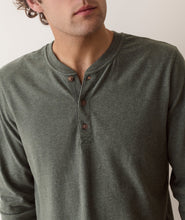 Load image into Gallery viewer, Marine Layer | Luxe Jersey Henley Balsam Green Heather