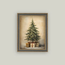Load image into Gallery viewer, Christmas Tree With Presents Framed Antique Art - Indie Indie Bang! Bang!
