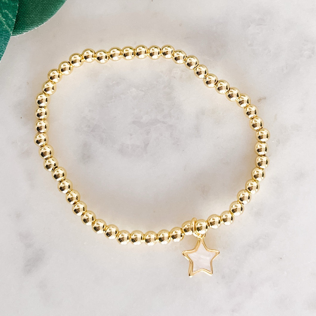 Silver Stretch Bracelet with CZ Star Charm